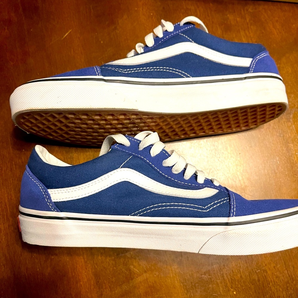 Men’s vans old school Blue suede and white